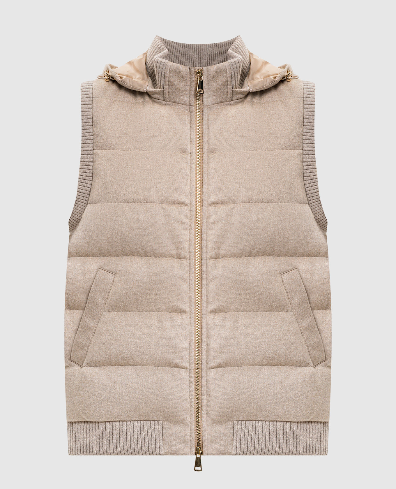 

Beige wool and silk down vest Be Florence