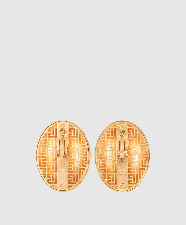 【関税込み】Balmain ゴールド Signature Tubular ピアス Balmain - Balmain Signature Mesh Gold Earrings CN1XK287MLTN