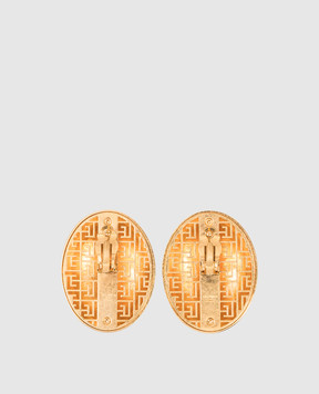 Balmain Balmain Signature Mesh Gold Earrings CN1XK287MLTN