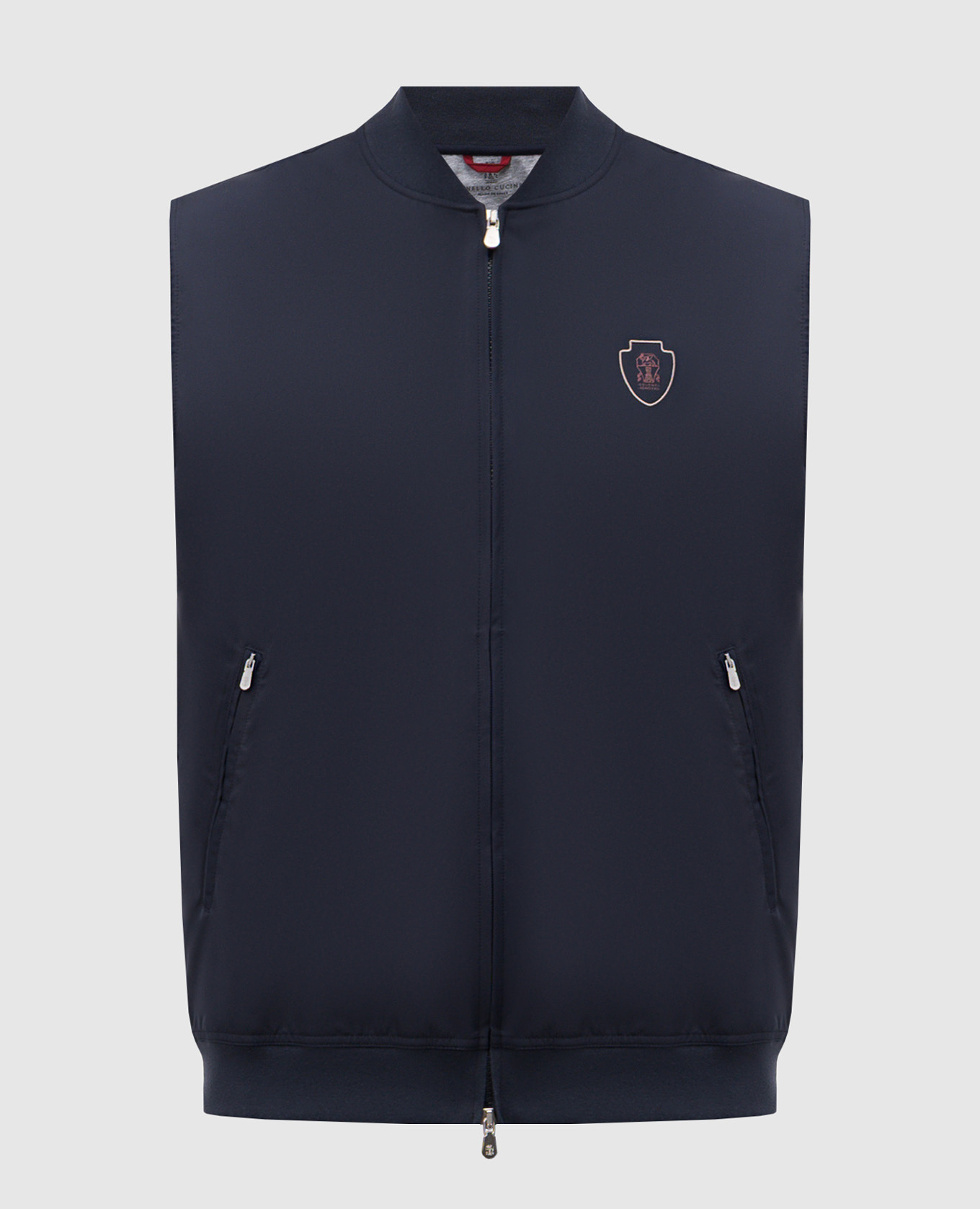 

Blue vest with emblem Brunello Cucinelli