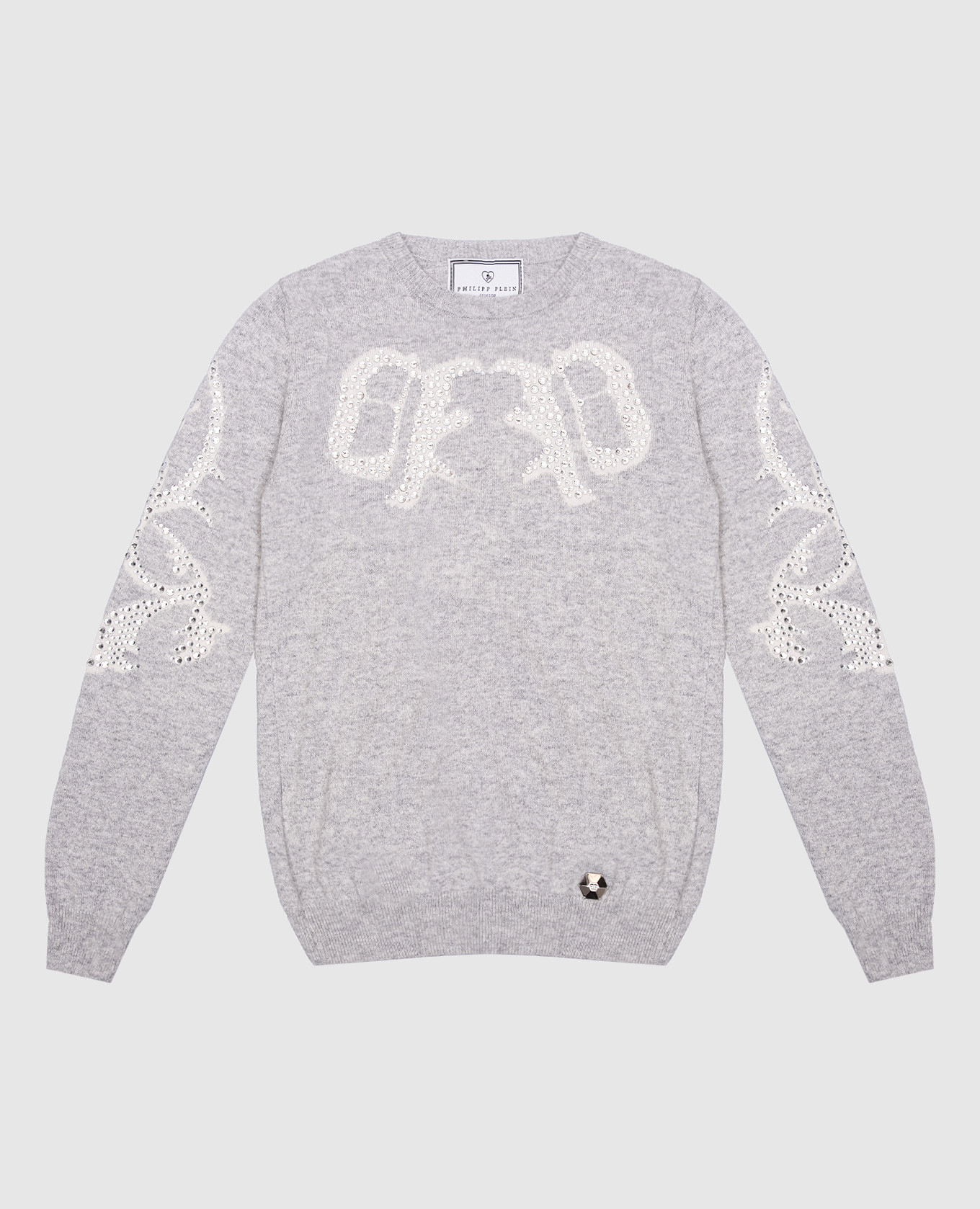 

Gray jumper with merino wool and cashmere Philipp Plein, Серый