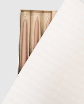 Brunello Cucinelli Set of candles Winter in White with embossed logo MLCANXMT08