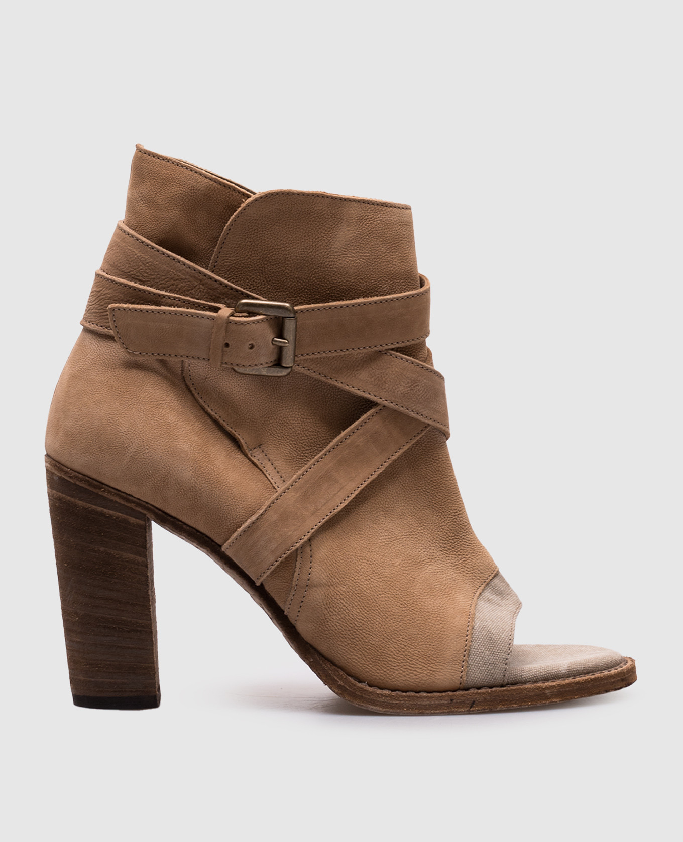 

Beige leather ankle boots with open toe Brunello Cucinelli