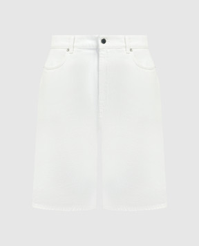 Lou Lou Studio ISU white denim shorts with logo patch ISU