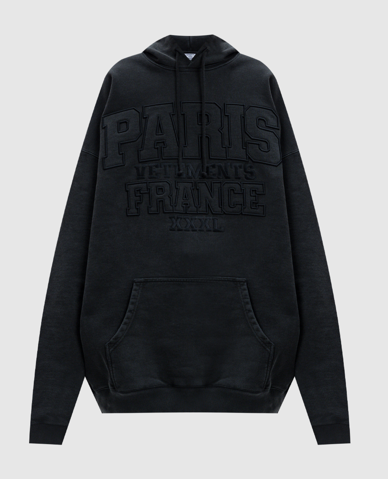 

Gray hoodie with logo embroidery Vetements, Grey