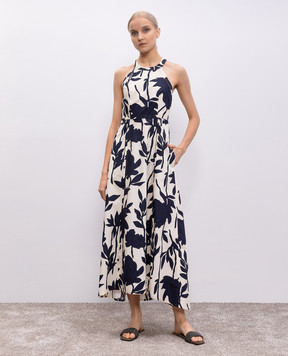 Brunello Cucinelli Beige dress with floral print ML942A5168