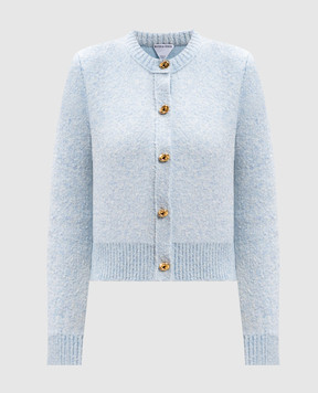 Bottega Veneta Blue cardigan with wool 812469V4WQ0