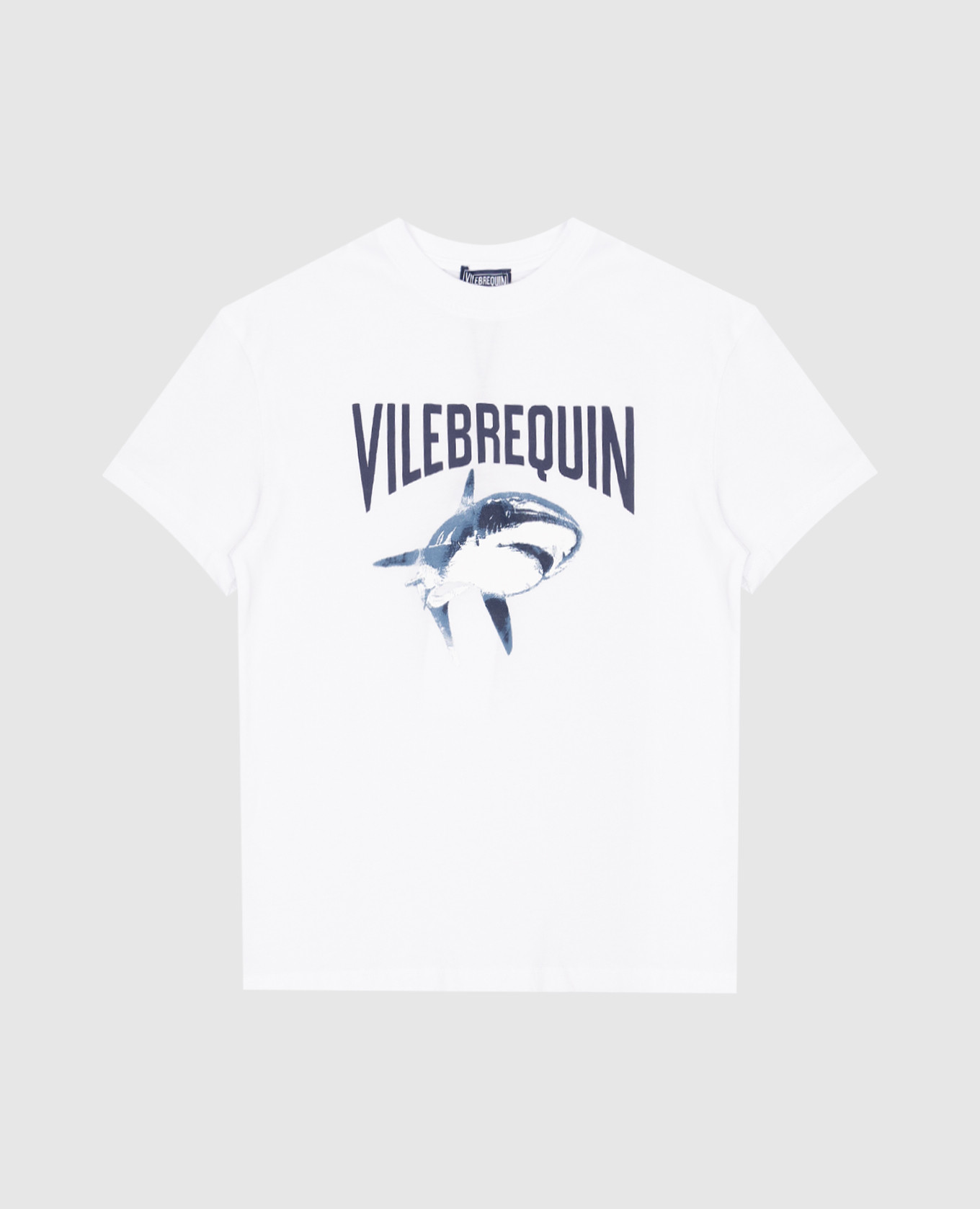 White puffer requins print t-shirt for kids vilebrequin