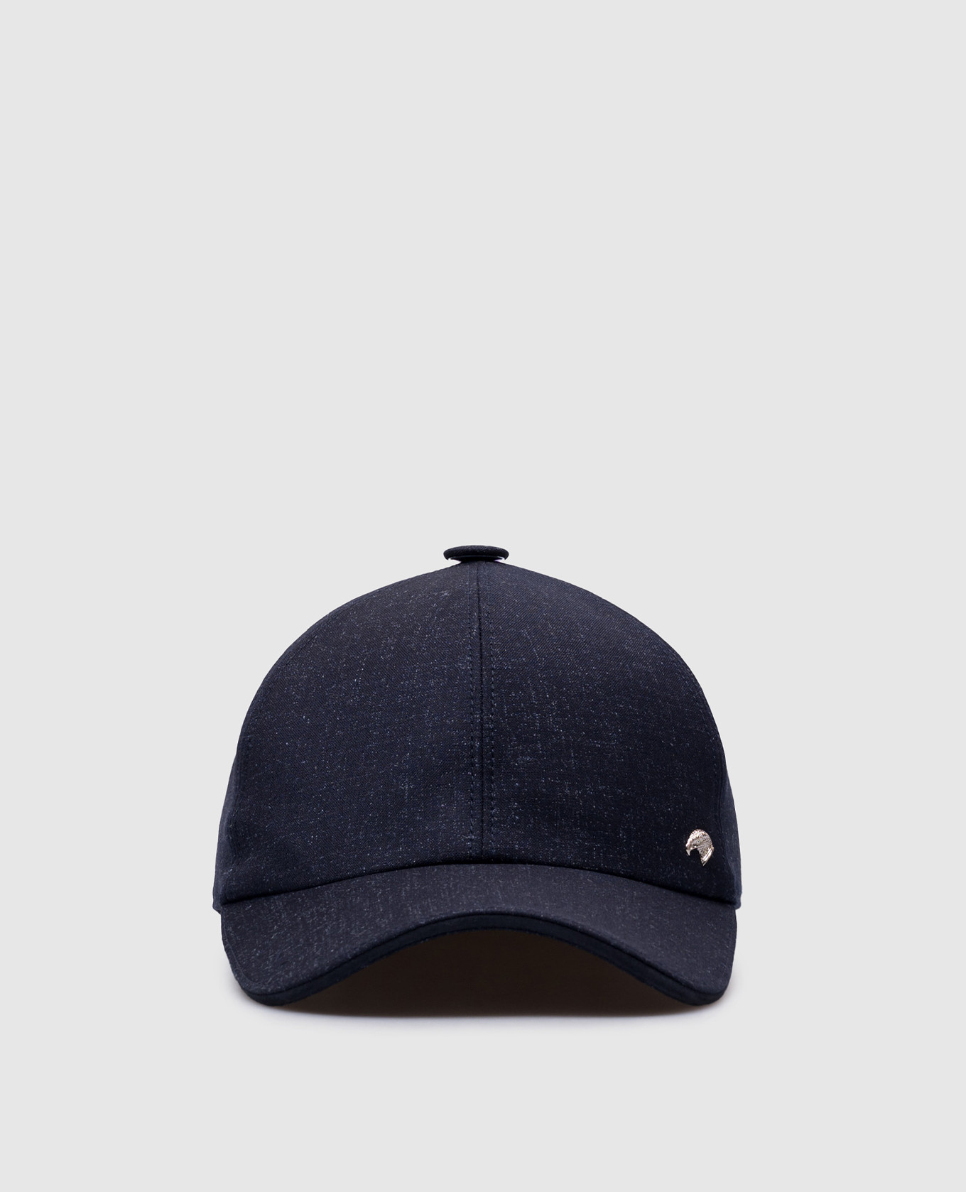 

Blue silk, cashmere and linen cap with logo Stefano Ricci