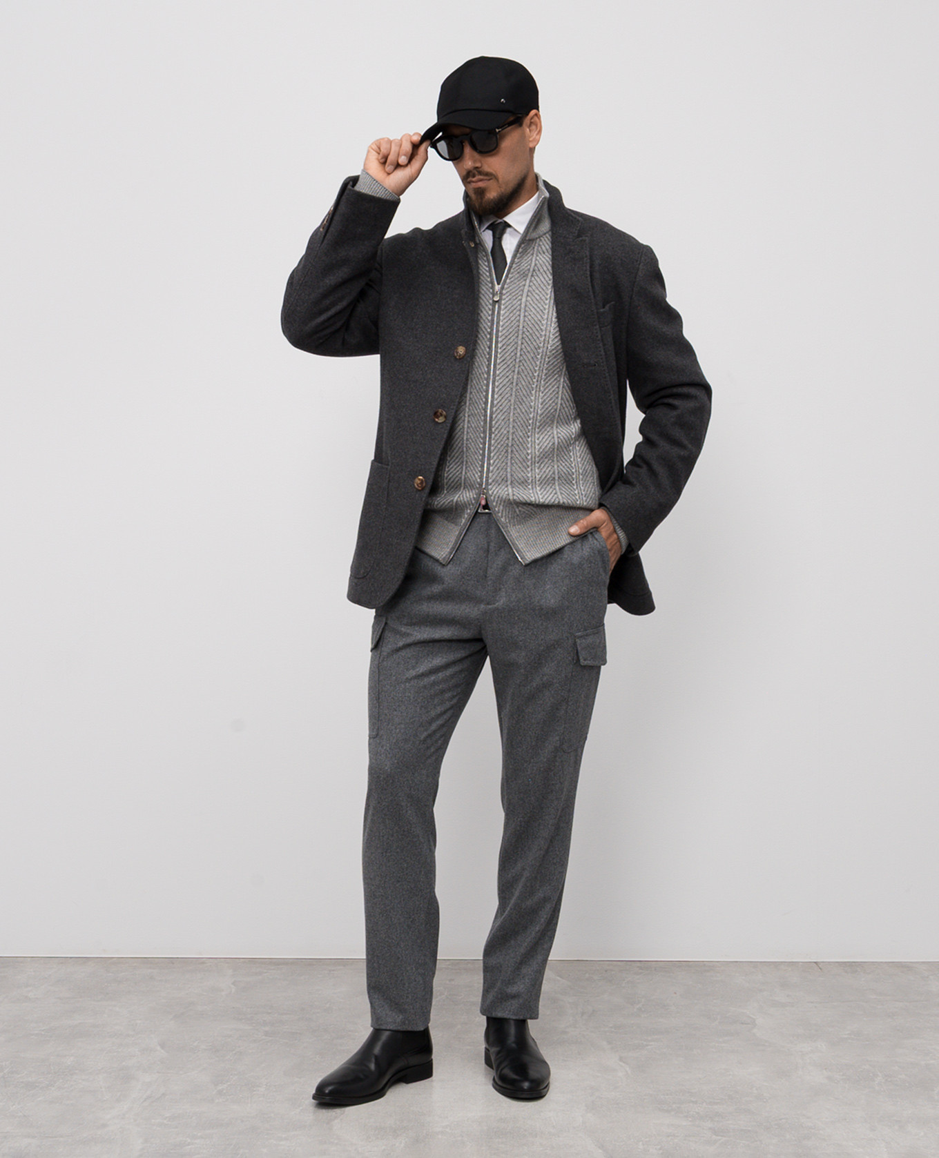 

Grey wool cargo pants Brunello Cucinelli