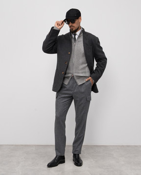 Brunello Cucinelli Grey wool cargo pants M038PE1890