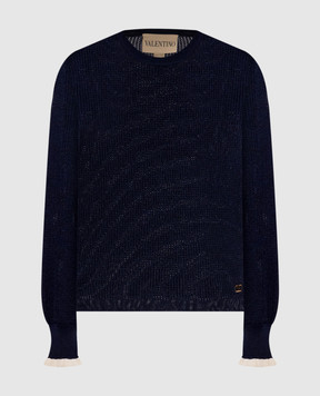 Valentino Blue jumper with logo 7B3KC66D9FH