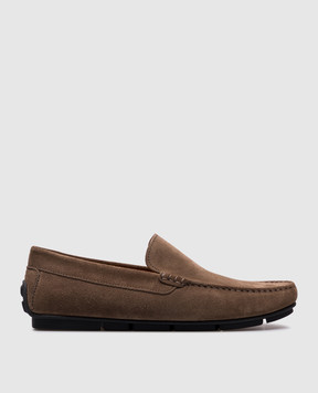 Doucal's Brown leather loafers with logo DU3409HAVAUF009