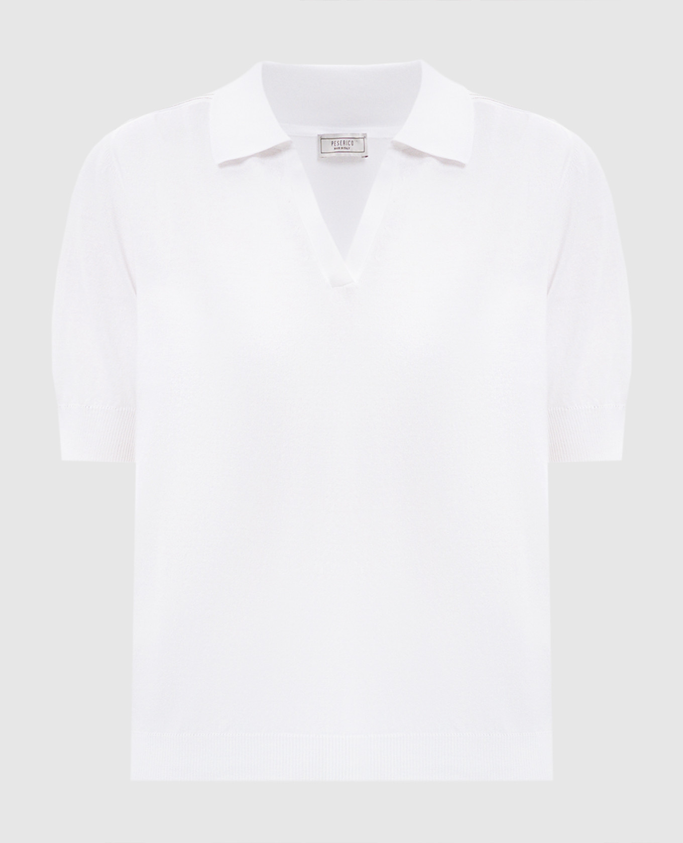 

White polo with monil chain Peserico