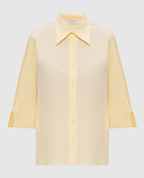 Peserico Yellow linen shirt with monil chain S0611502600