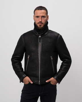 Tom Ford Black sheepskin coat LBS054LMH008F24