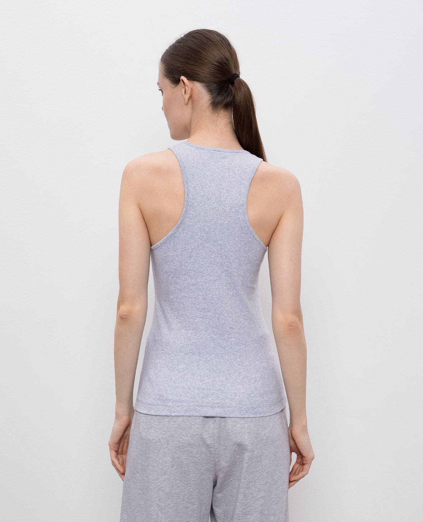 

Grey melange ribbed top Peserico
