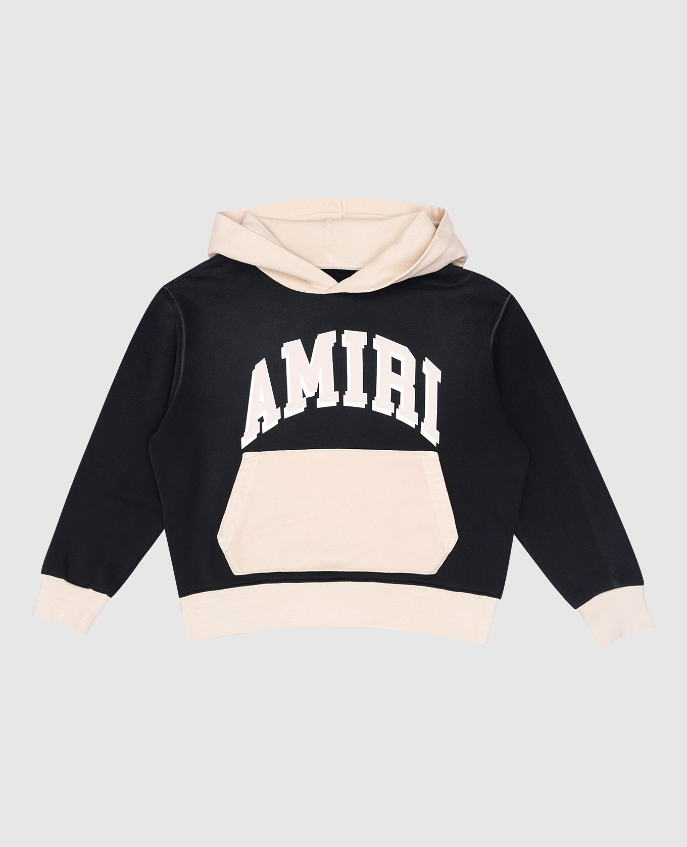 Children's black hoodie with logo print amiri