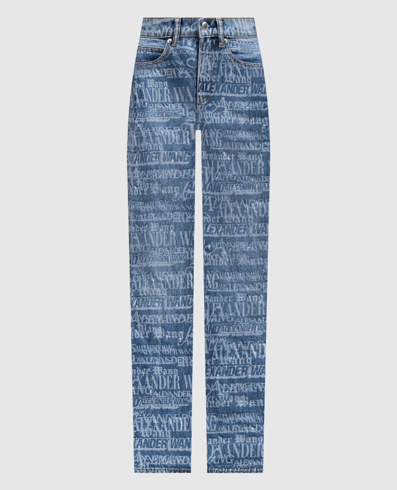Alexander Wang - Ez jeans in blue logo print with slits