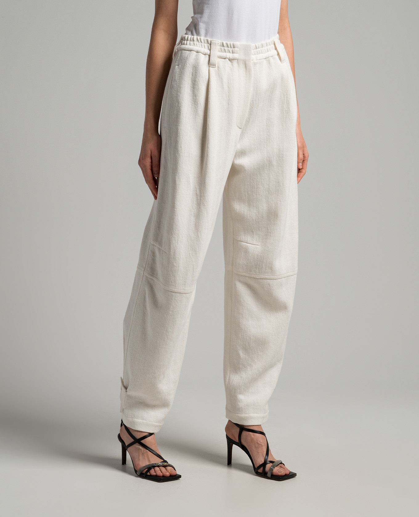 White pants with linen Brunello Cucinelli 3