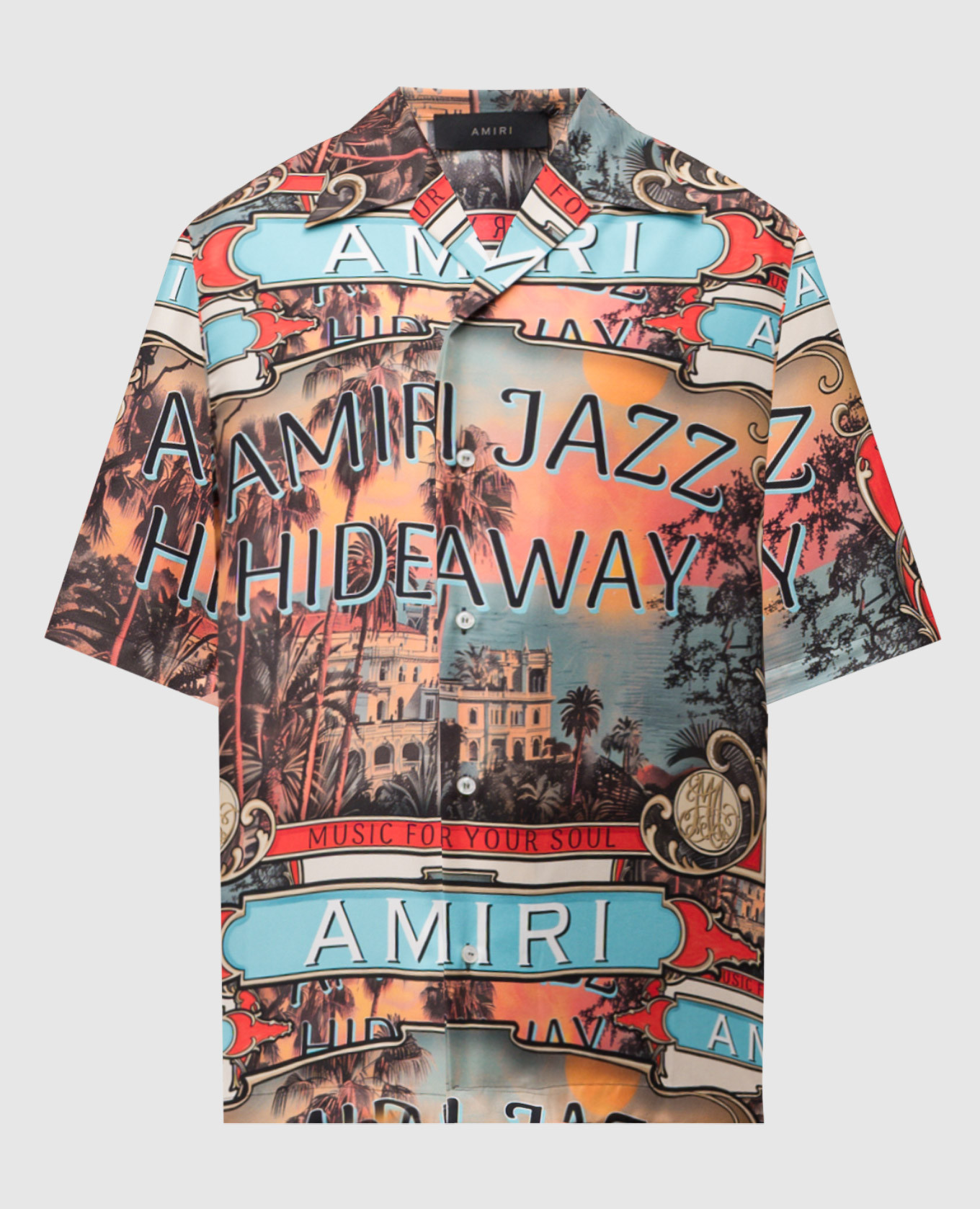 

Jazz Hideaway Camp Silk Shirt AMIRI, White