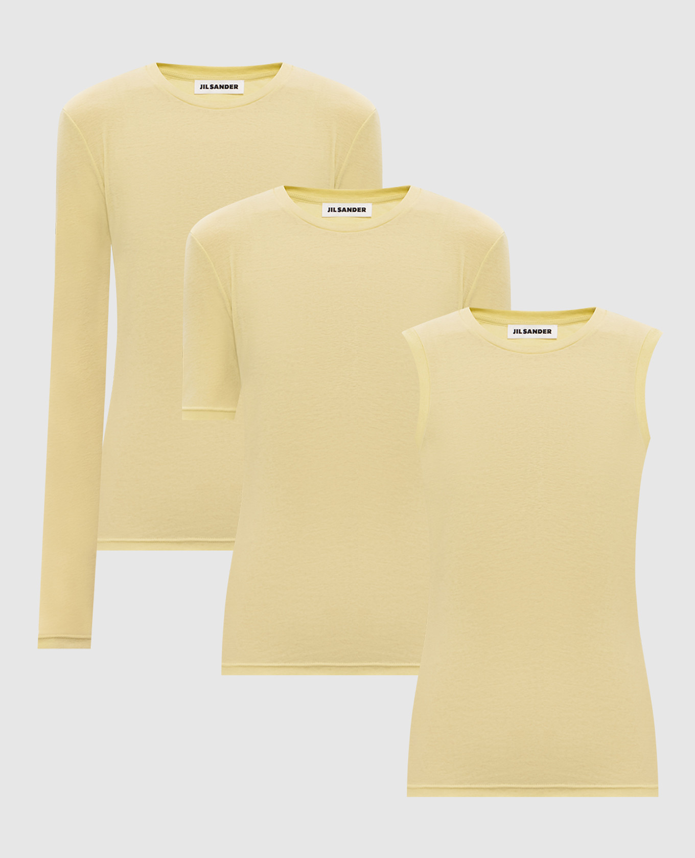 Set of yellow T-shirt, top and long sleeve Jil Sander