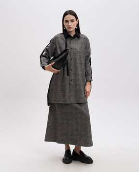 Y`S Yamamoto Gray shirt made of wool in a pattern YOB16801