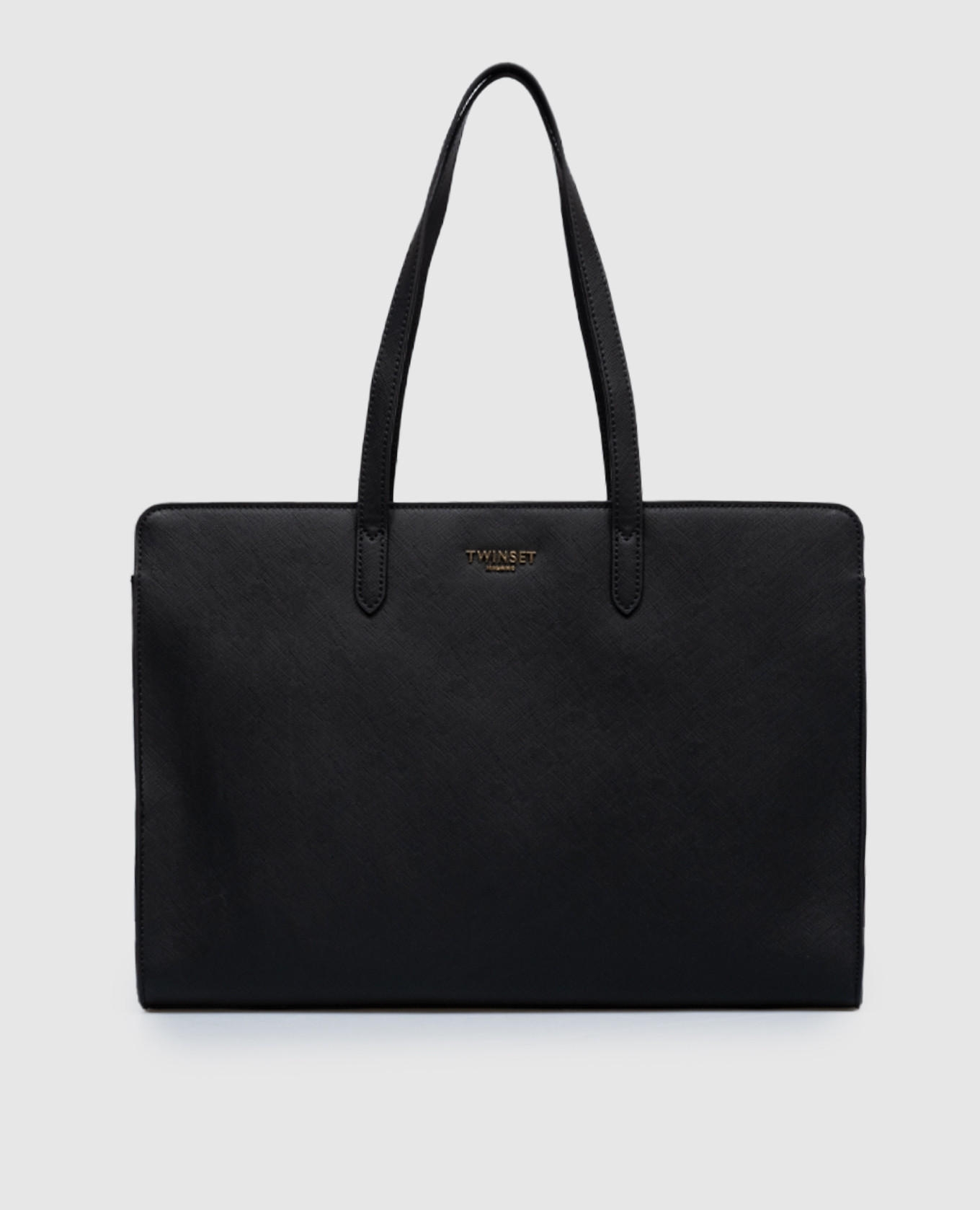 

Black tote bag with metal logo Twinset