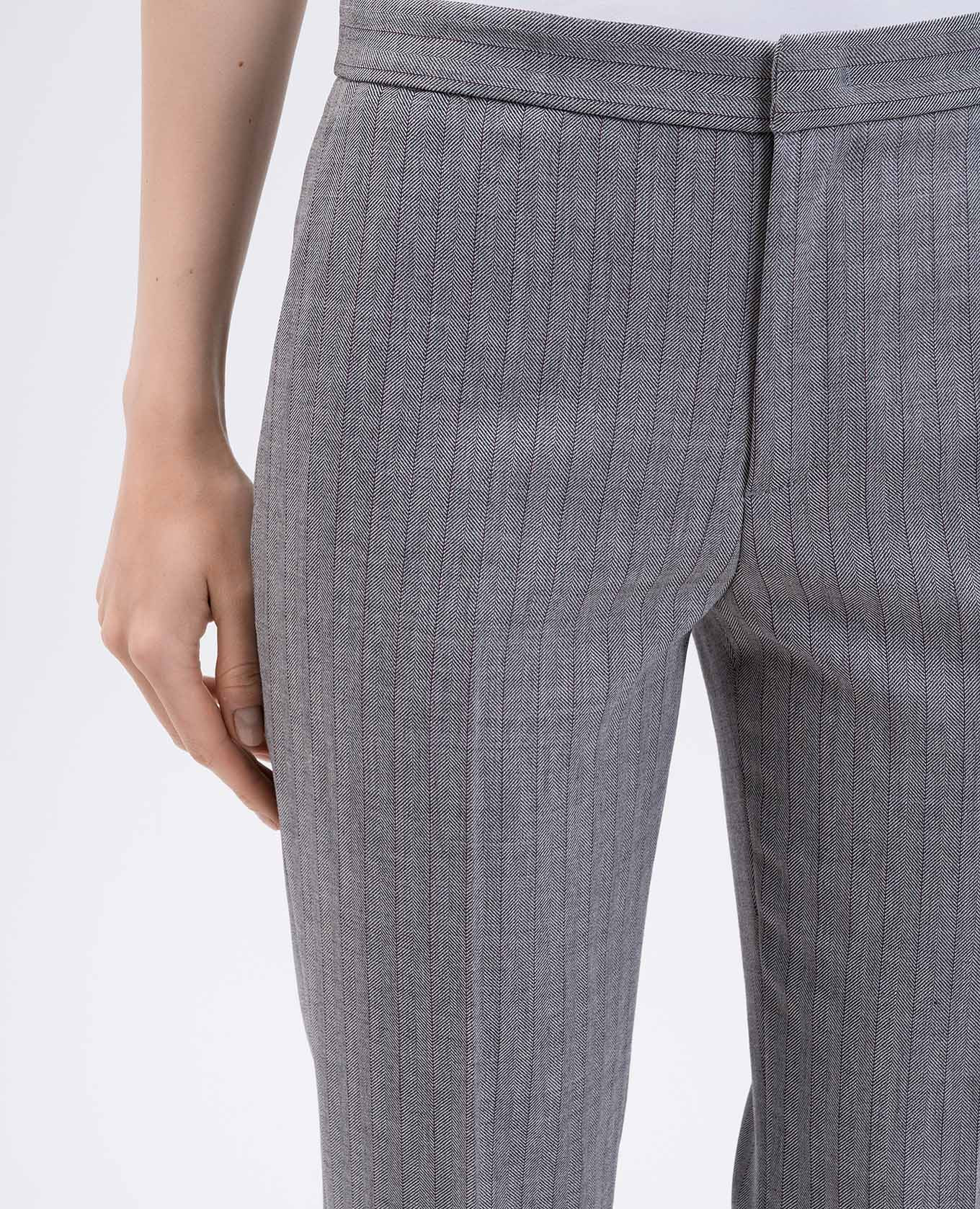 Grey wool trousers with logo pattern Twinset 5