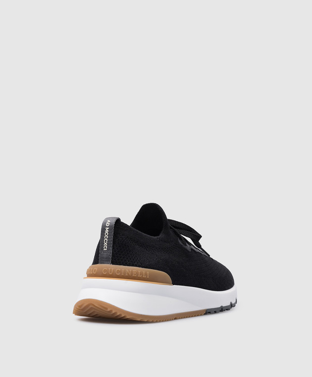 Brunello Cucinelli - Black sneakers with leather inserts