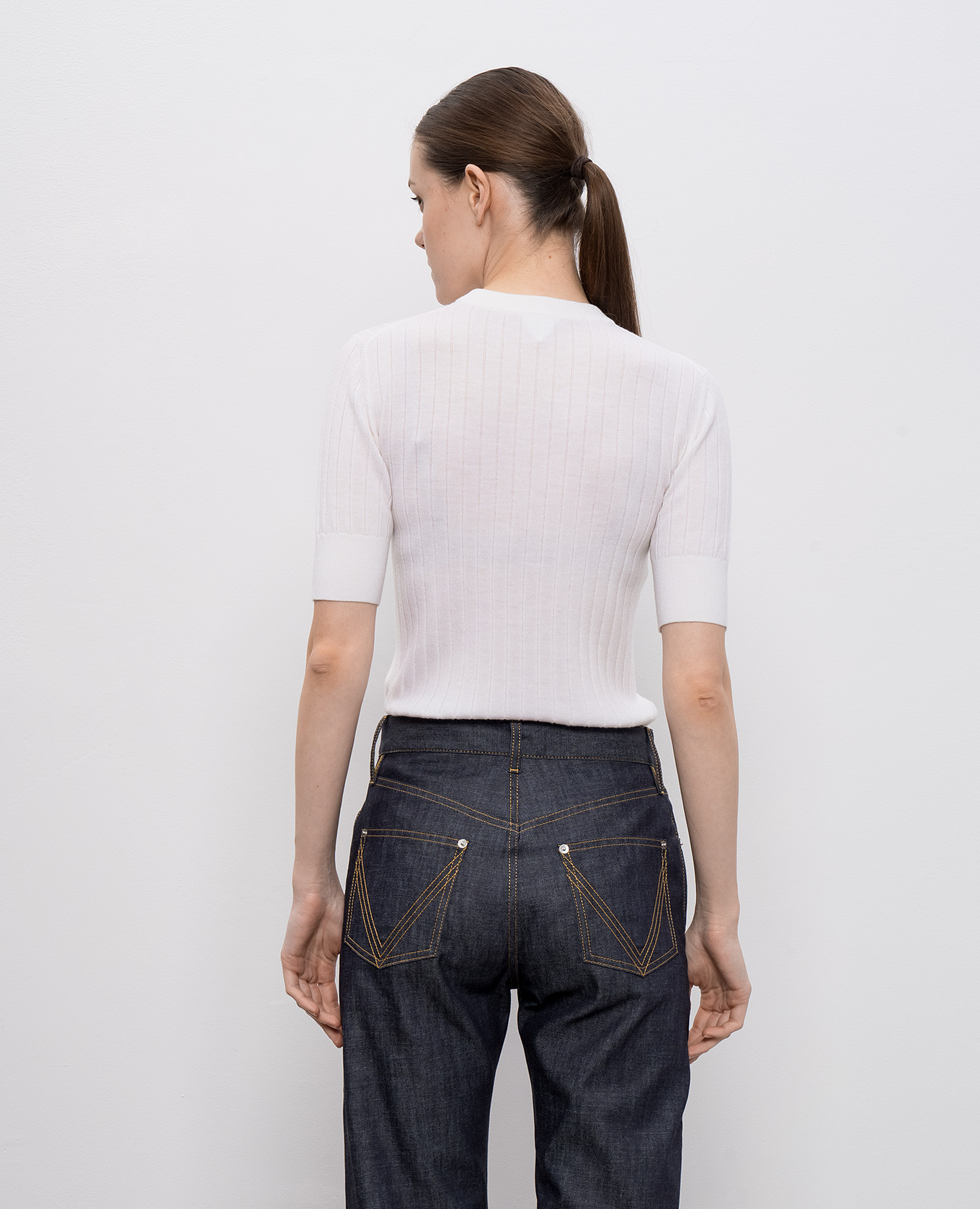 

White ribbed wool top Bottega Veneta