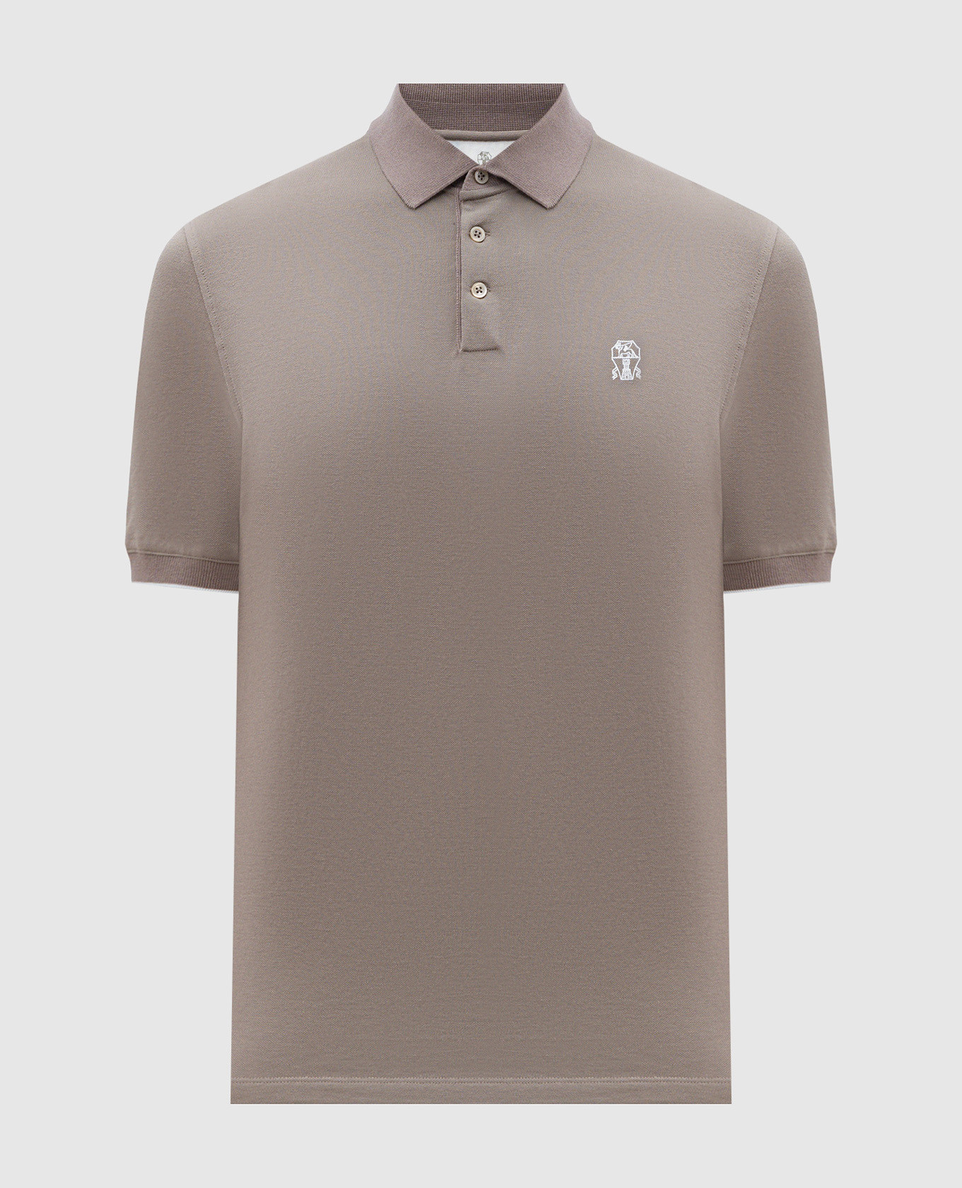 

Brown polo shirt with embroidered logo emblem Brunello Cucinelli