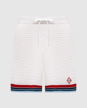 Casablanca White shorts with logo patch WS25KW106401