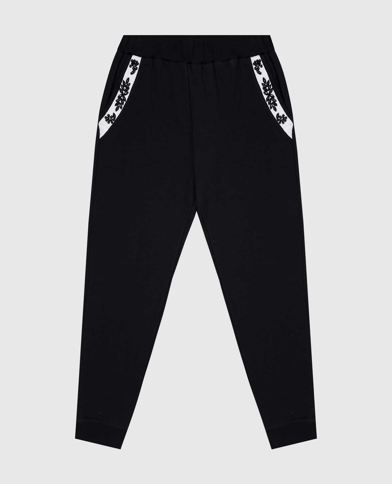 

Children's black joggers with crystals Le Voglier, Черный