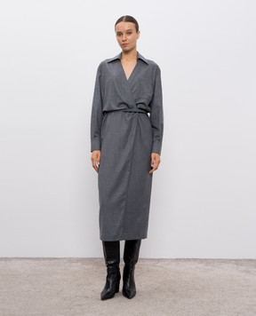 Brunello Cucinelli Gray dress with a smell ME226A5395