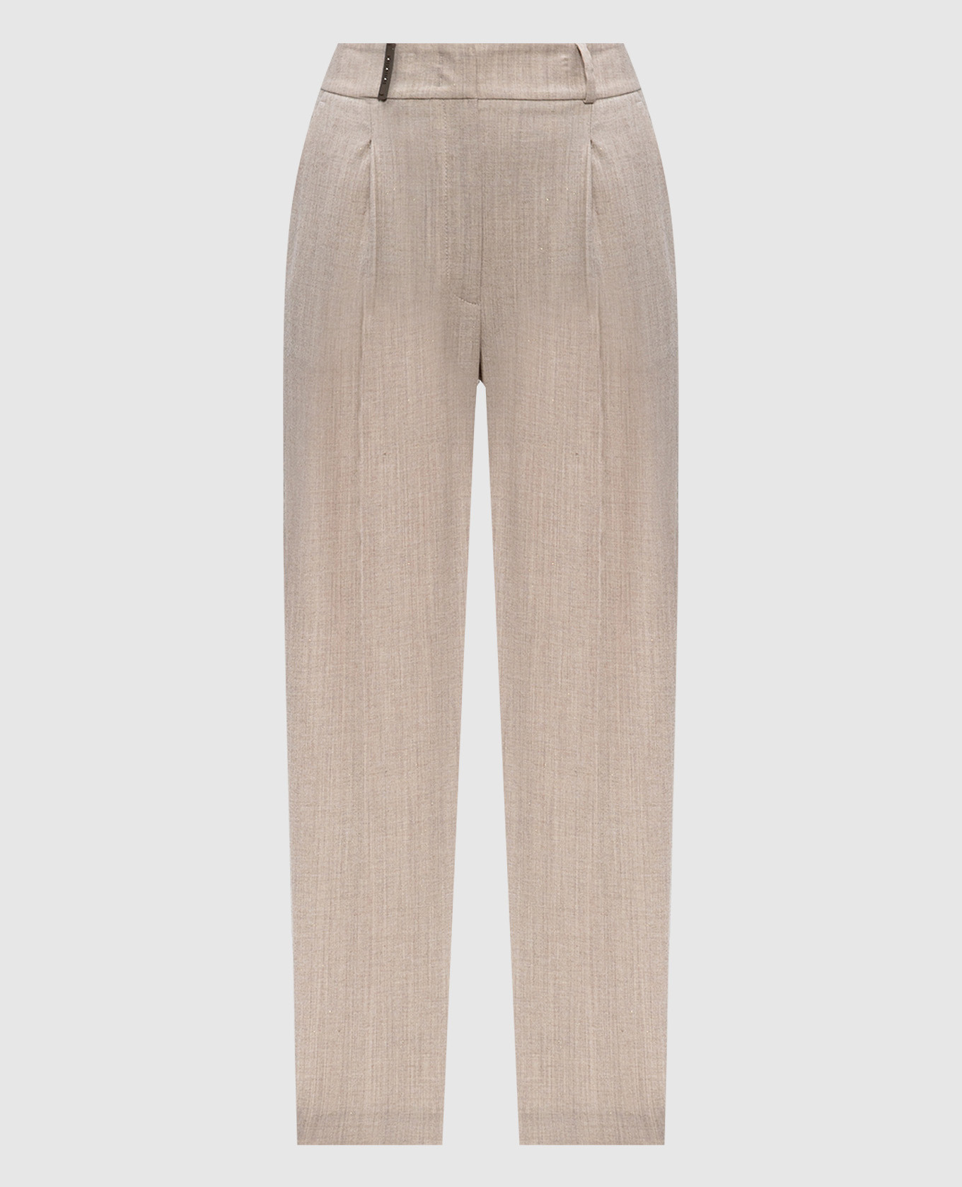 

Beige pants with wool with monil chain Peserico