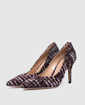 Gianvito Rossi Burgundy Boucle boats with lurex G2231985RICBCL