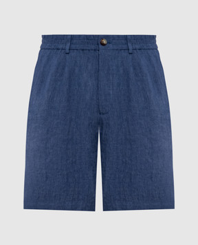 Brunello Cucinelli Blue linen shorts MH248U0065