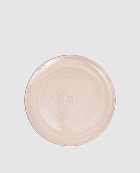 Brunello Cucinelli Beige ceramic dish with logo emblem MLCERB2001