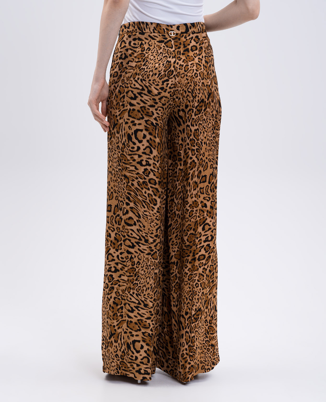 Brown animal print pants Twinset 4