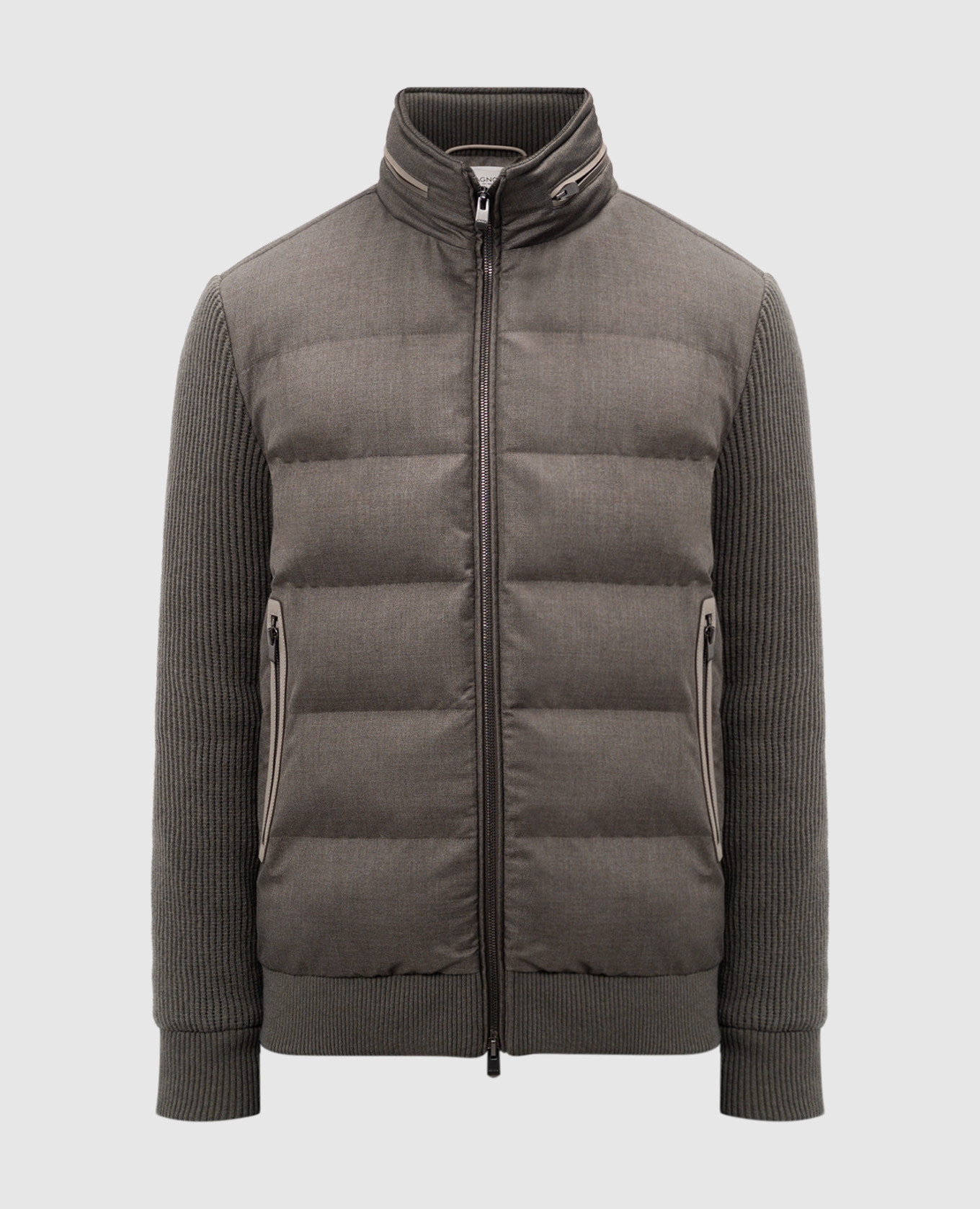 

Gray silk jacket with metallic logo Agnona, Серый