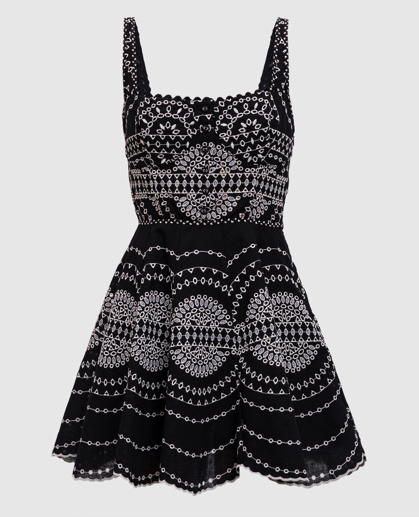 

Black Winnie mini dress with linen and embroidery Charo Ruiz