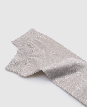 Brunello Cucinelli Gray knee highs with lurex MCSMF0099