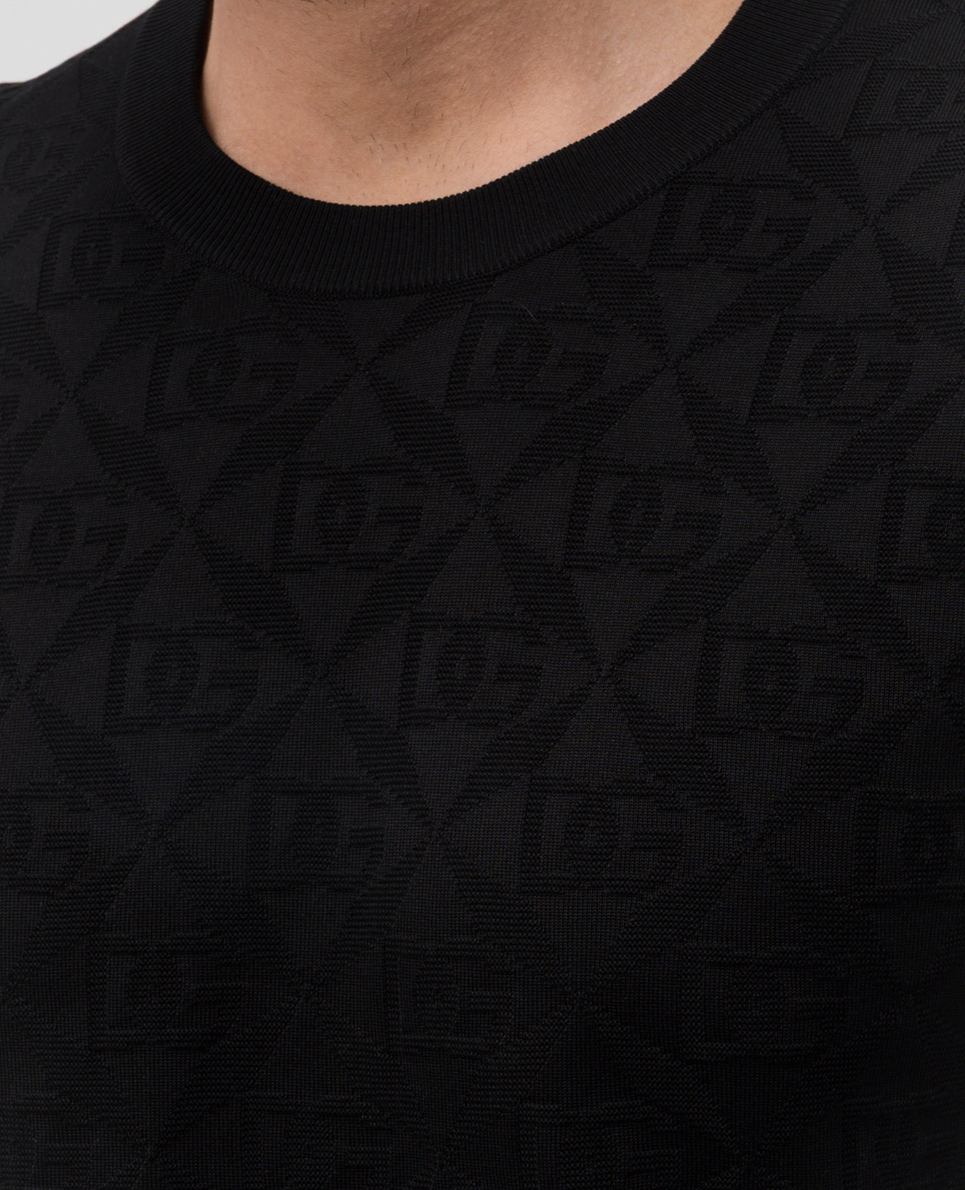 Black silk jumper with monogram logo pattern Dolce&Gabbana 5
