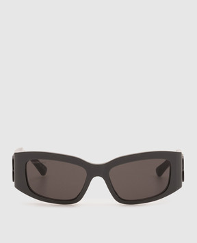 Balenciaga Dynasty D-Frame Gray Logo Sunglasses 794338T0039
