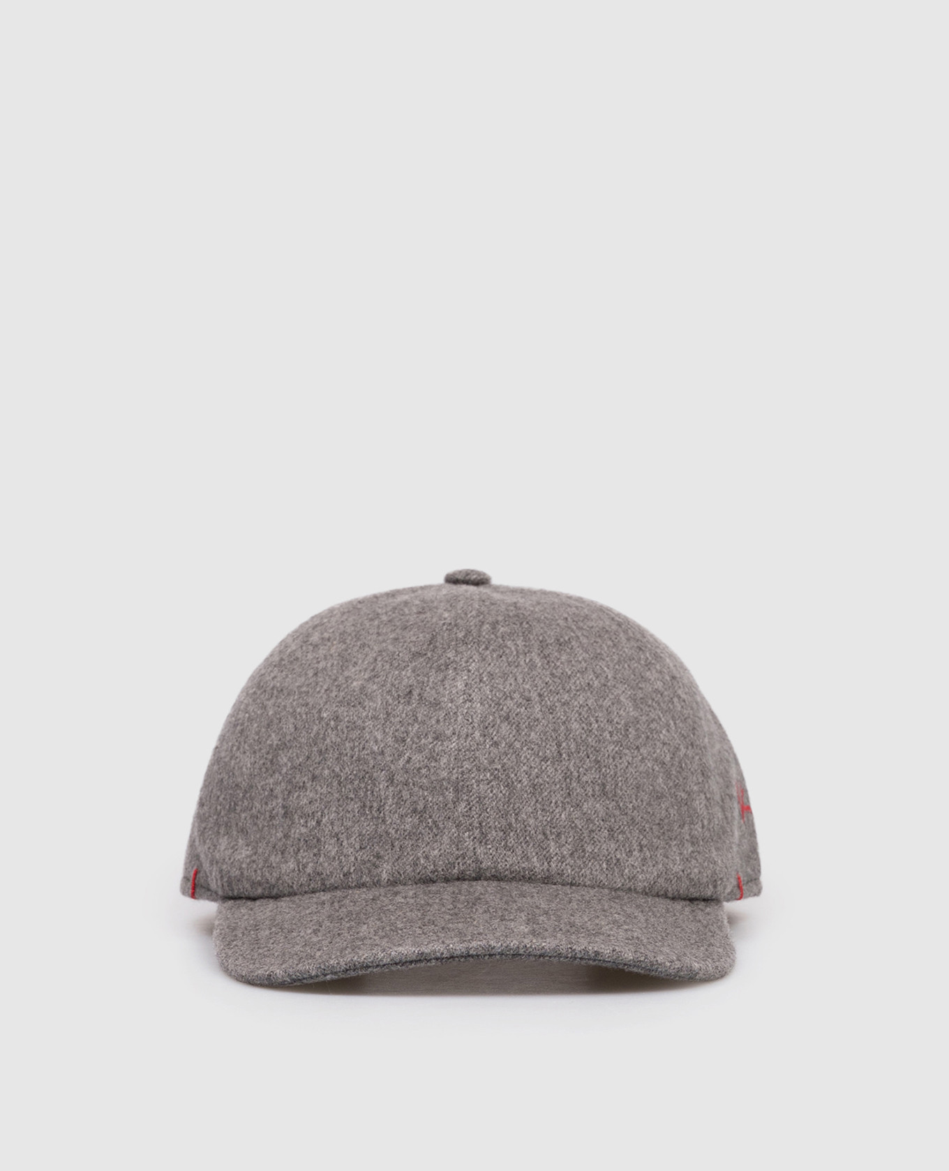 

Gray cashmere cap with embroidered emblem ISAIA, Grey