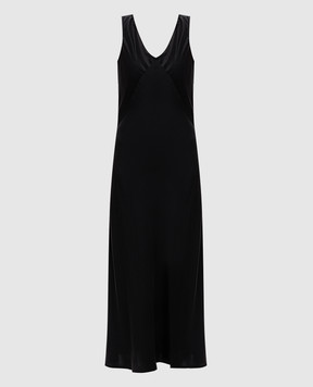 Asceno Core black silk maxi dress D003F01C01