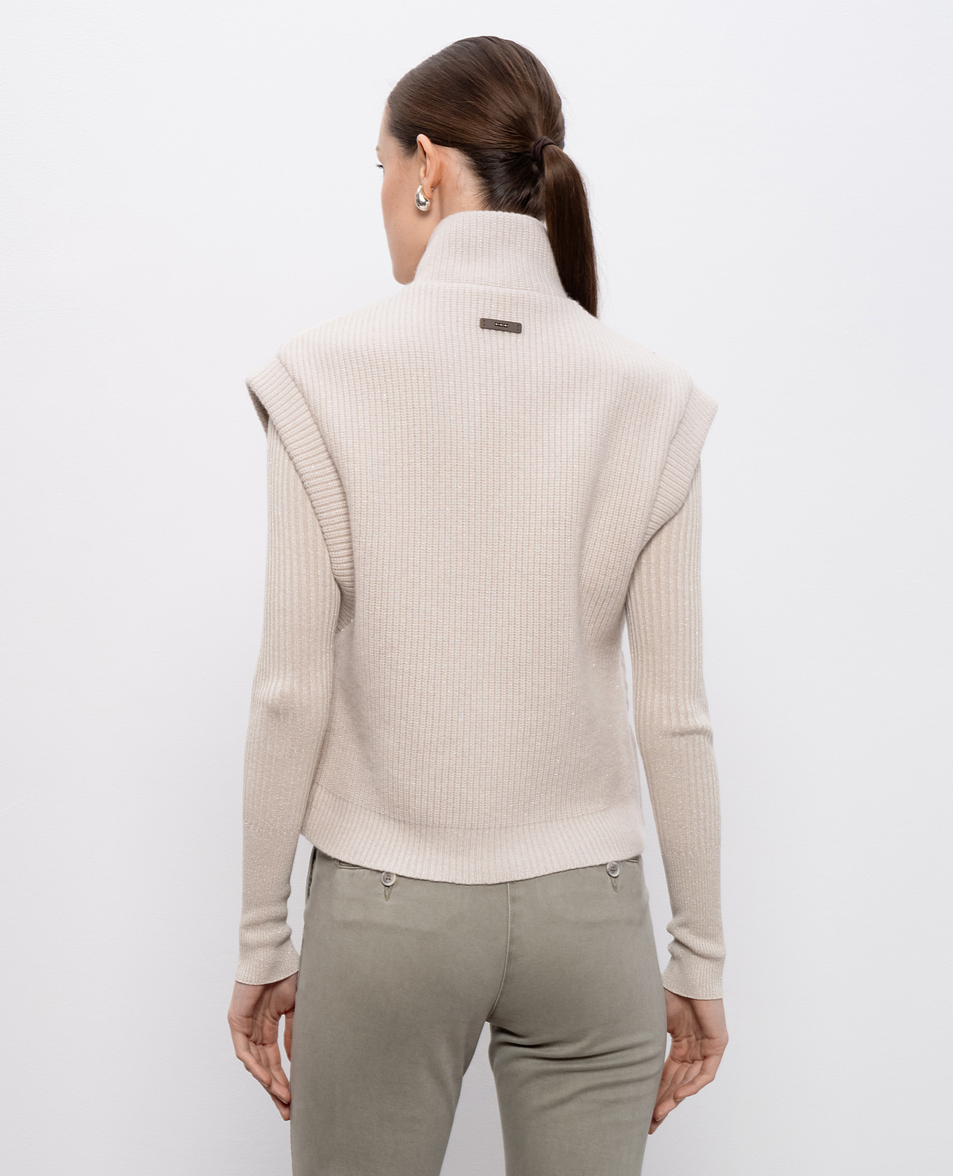 

Beige down vest with wool and cashmere Peserico