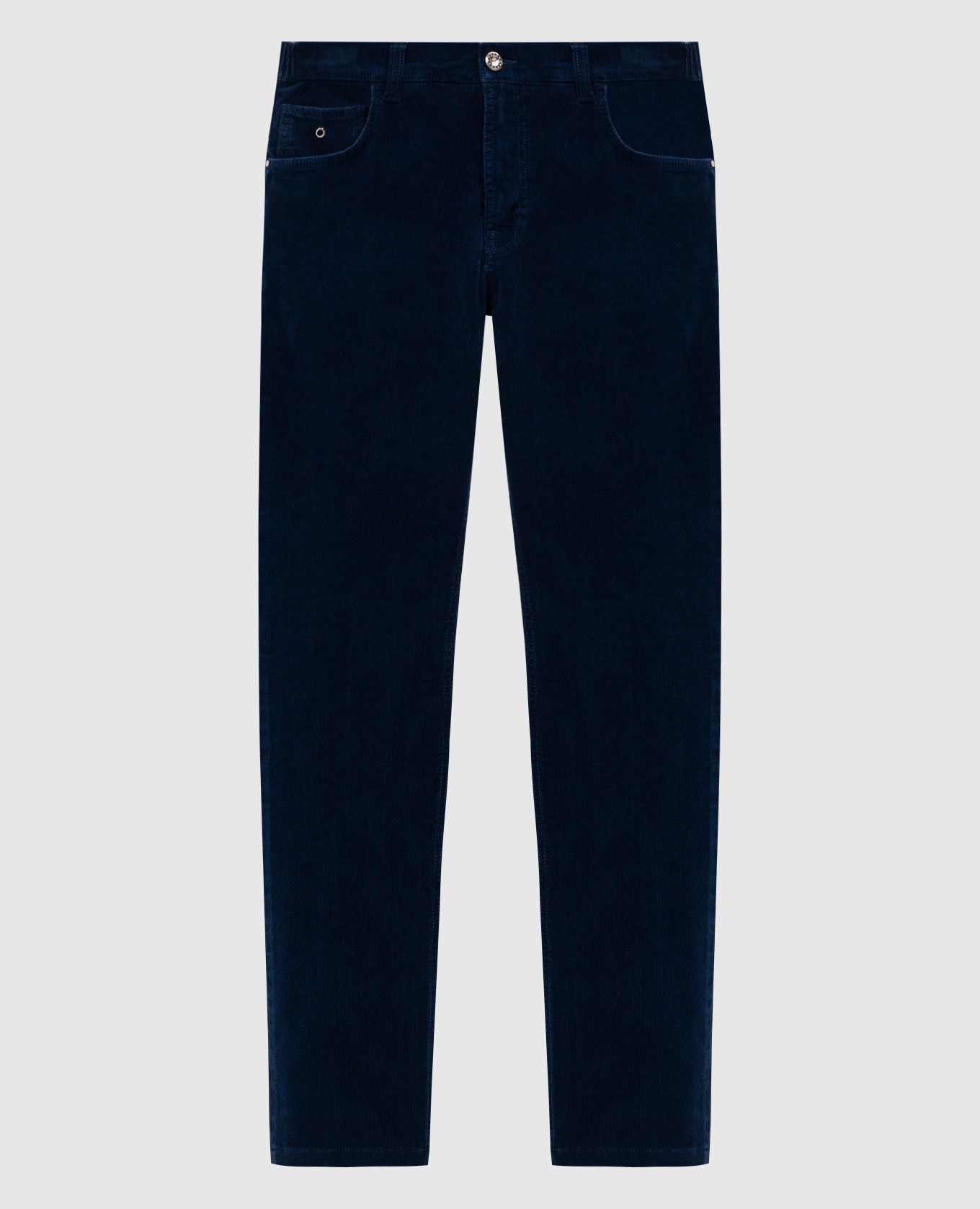 

Blue corduroy pants with logo patch Stefano Ricci