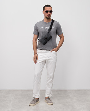 Dolce&Gabbana Grey T-shirt with logo print G8RN8TG7O9Y